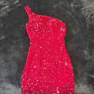 Sherri hill red sequin gown